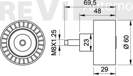 Trevi Automotive TD1322 - Направляющий ролик, зубчатый ремень ГРМ unicars.by