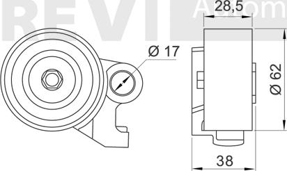 Trevi Automotive TD1735 - Натяжной ролик, зубчатый ремень ГРМ unicars.by