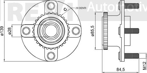 Trevi Automotive WB1775 - Комплект подшипника ступицы колеса unicars.by