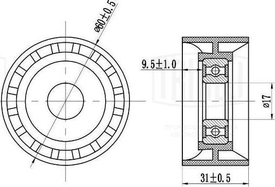 Trialli CM 6176 - Ролик, поликлиновый ремень unicars.by