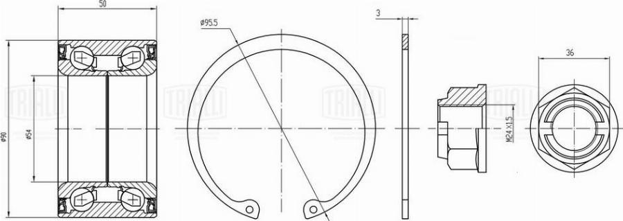 Trialli CS 1594 - Комплект подшипника ступицы колеса unicars.by