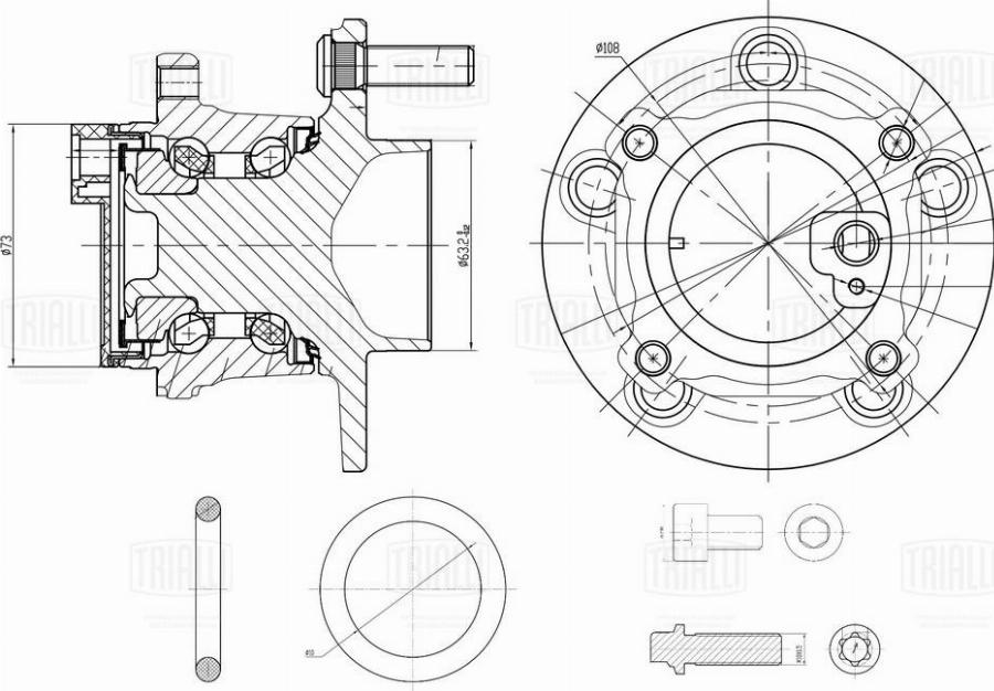 Trialli MR 1071 - Комплект подшипника ступицы колеса unicars.by