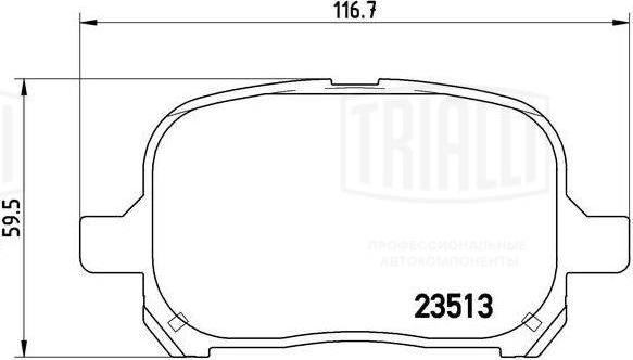 Trialli PF 4347 - Тормозные колодки, дисковые, комплект unicars.by