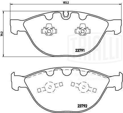 Trialli PF 4225 - Тормозные колодки, дисковые, комплект unicars.by