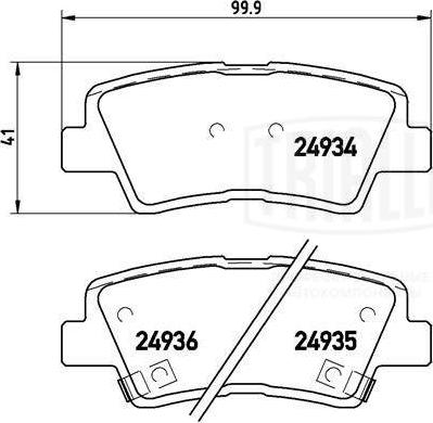 Trialli PF 2702 - Тормозные колодки, дисковые, комплект unicars.by