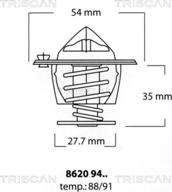 Triscan 8620 9488 - Термостат охлаждающей жидкости / корпус unicars.by