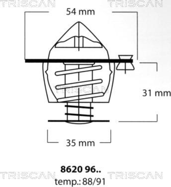 Triscan 8620 9691 - Термостат охлаждающей жидкости / корпус unicars.by