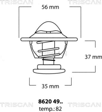 Triscan 8620 4982 - Термостат охлаждающей жидкости / корпус unicars.by