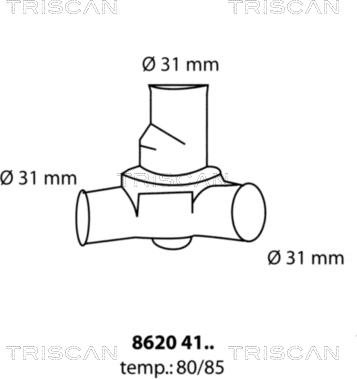 Triscan 8620 4185 - Термостат охлаждающей жидкости / корпус unicars.by