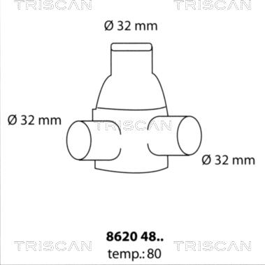 Triscan 8620 4880 - Термостат охлаждающей жидкости / корпус unicars.by