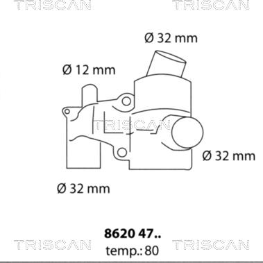 Triscan 8620 4780 - Термостат охлаждающей жидкости / корпус unicars.by