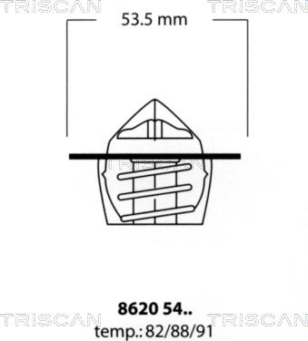 Triscan 8620 5488 - Термостат охлаждающей жидкости / корпус unicars.by