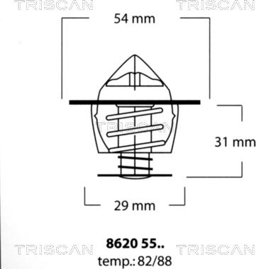 Triscan 8620 5582 - Термостат охлаждающей жидкости / корпус unicars.by