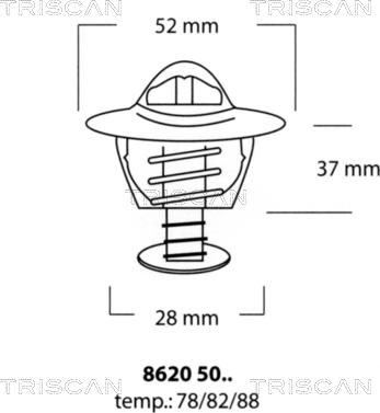 Triscan 8620 5082 - Термостат охлаждающей жидкости / корпус unicars.by