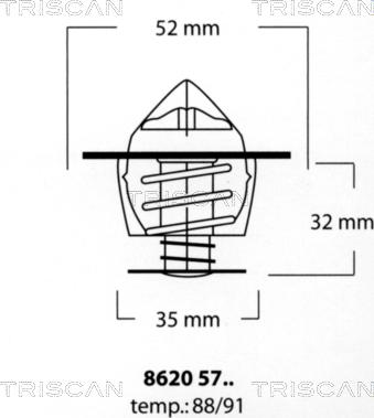 Triscan 8620 5791 - Термостат охлаждающей жидкости / корпус unicars.by