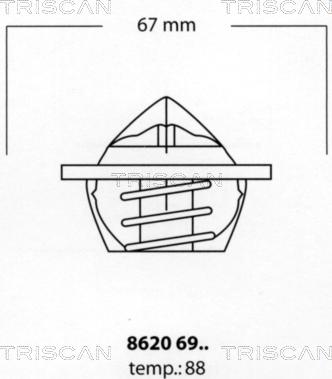 Triscan 8620 6988 - Термостат охлаждающей жидкости / корпус unicars.by