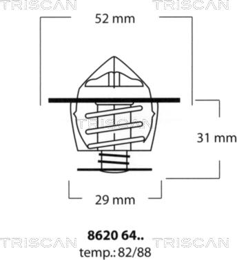 Triscan 8620 6482 - Термостат охлаждающей жидкости / корпус unicars.by