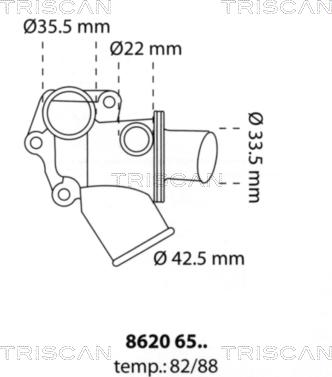 Triscan 8620 6588 - Термостат охлаждающей жидкости / корпус unicars.by