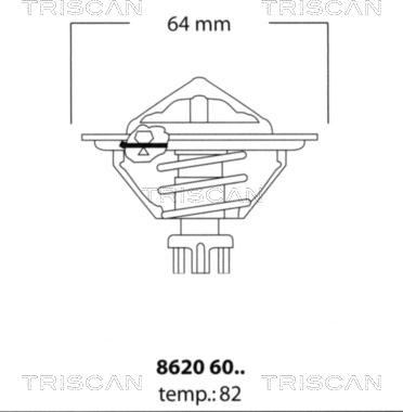 Triscan 8620 6082 - Термостат охлаждающей жидкости / корпус unicars.by