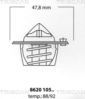 Triscan 8620 10592 - Термостат охлаждающей жидкости / корпус unicars.by