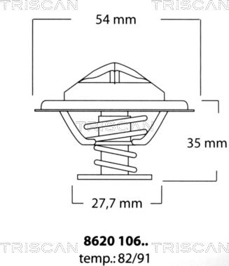 Triscan 8620 10691 - Термостат охлаждающей жидкости / корпус unicars.by