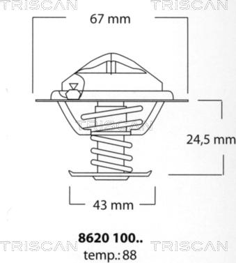 Triscan 8620 10088 - Термостат охлаждающей жидкости / корпус unicars.by