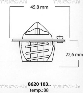 Triscan 8620 10388 - Термостат охлаждающей жидкости / корпус unicars.by