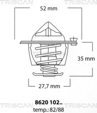 Triscan 8620 10288 - Термостат охлаждающей жидкости / корпус unicars.by