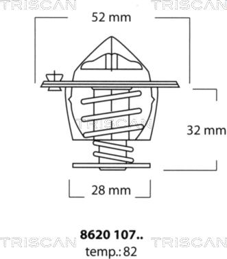 Triscan 8620 10782 - Термостат охлаждающей жидкости / корпус unicars.by