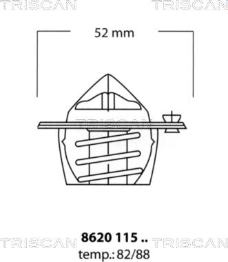 Triscan 8620 11588 - Термостат охлаждающей жидкости / корпус unicars.by