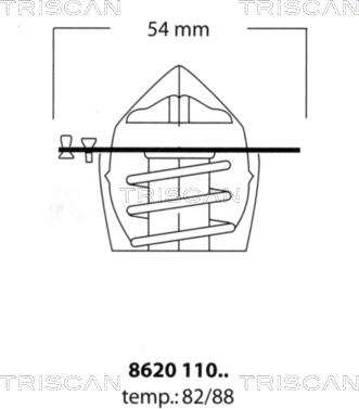 Triscan 8620 11088 - Термостат охлаждающей жидкости / корпус unicars.by