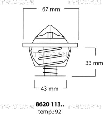 Triscan 8620 11392 - Термостат охлаждающей жидкости / корпус unicars.by