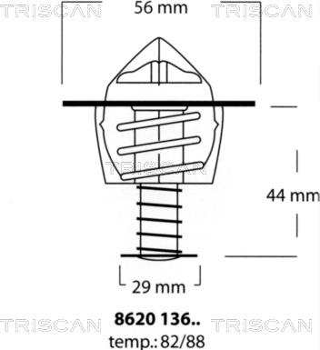 Triscan 8620 13688 - Термостат охлаждающей жидкости / корпус unicars.by