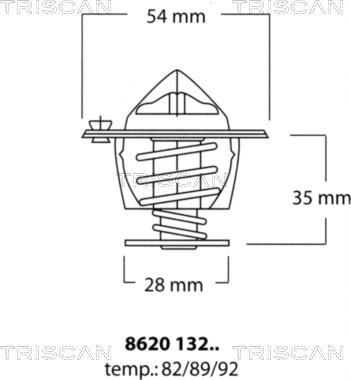 Triscan 8620 13282 - Термостат охлаждающей жидкости / корпус unicars.by