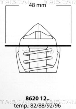 Triscan 8620 1282 - Термостат охлаждающей жидкости / корпус unicars.by