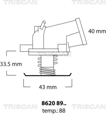 Triscan 8620 8988 - Термостат охлаждающей жидкости / корпус unicars.by