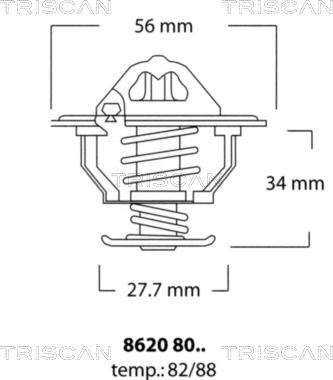 Triscan 8620 8088 - Термостат охлаждающей жидкости / корпус unicars.by