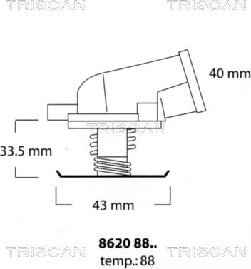 Triscan 8620 8888 - Термостат охлаждающей жидкости / корпус unicars.by