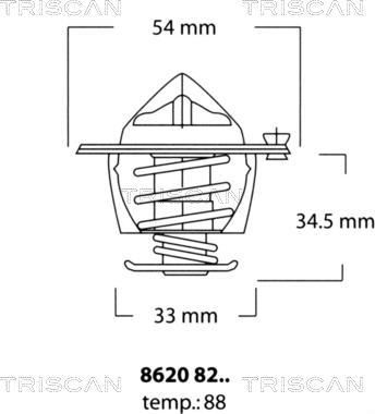 Triscan 8620 8288 - Термостат охлаждающей жидкости / корпус unicars.by