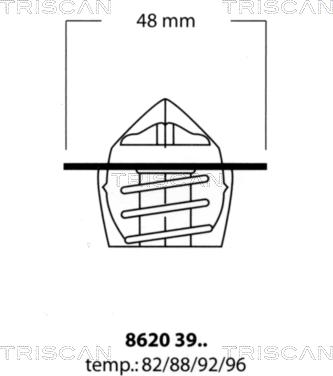 Triscan 8620 3988 - Термостат охлаждающей жидкости / корпус unicars.by