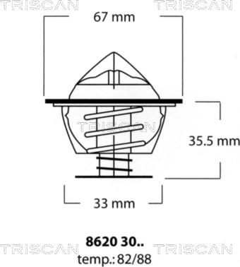 Triscan 8620 3082 - Термостат охлаждающей жидкости / корпус unicars.by