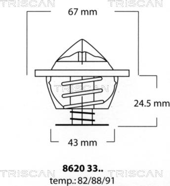 Triscan 8620 3388 - Термостат охлаждающей жидкости / корпус unicars.by