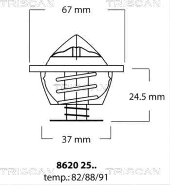 Triscan 8620 2591 - Термостат охлаждающей жидкости / корпус unicars.by