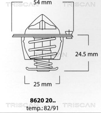 Triscan 8620 2082 - Термостат охлаждающей жидкости / корпус unicars.by