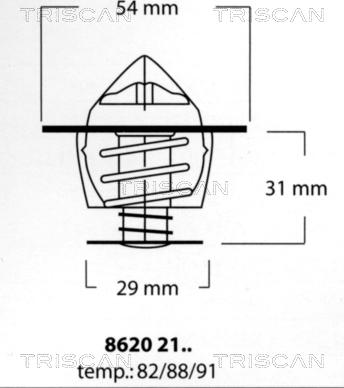 Triscan 8620 2188 - Термостат охлаждающей жидкости / корпус unicars.by