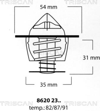 Triscan 8620 2387 - Термостат охлаждающей жидкости / корпус unicars.by