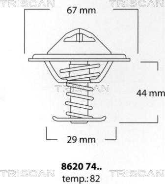 Triscan 8620 7482 - Термостат охлаждающей жидкости / корпус unicars.by