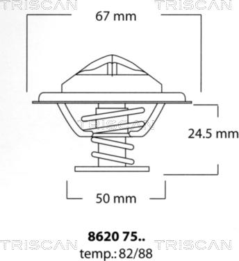 Triscan 8620 7588 - Термостат охлаждающей жидкости / корпус unicars.by