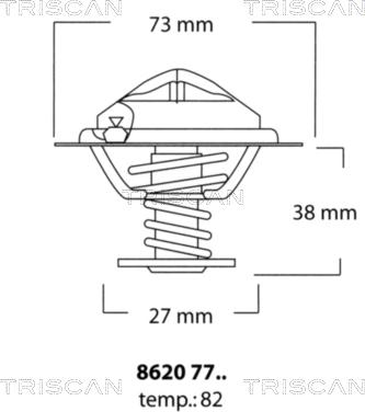 Triscan 8620 7782 - Термостат охлаждающей жидкости / корпус unicars.by