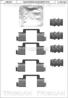 Triscan 8105 291629 - Комплектующие для колодок дискового тормоза unicars.by